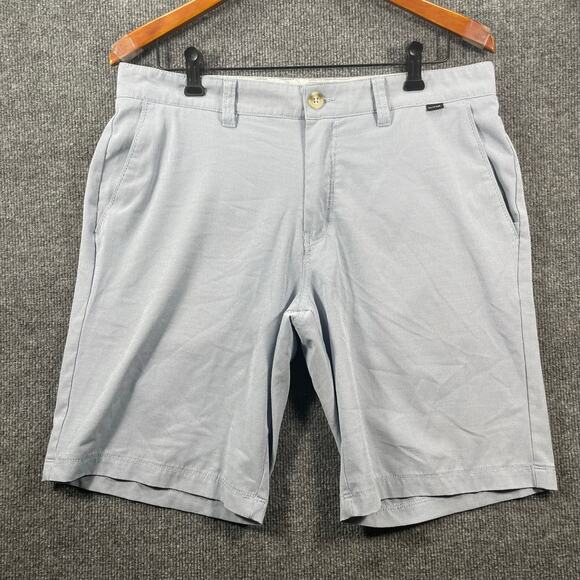 Travis Mathew Golf Shorts 10" Men's 34 Blue Striped Stretch Casual Preppy - Picture 1 of 11